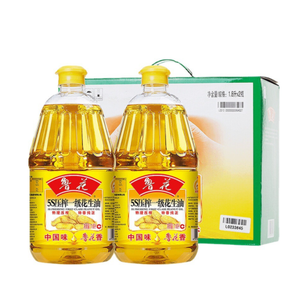 鲁花 食用油 5S 物理压榨 压榨一级 花生油 1.8L*2图3